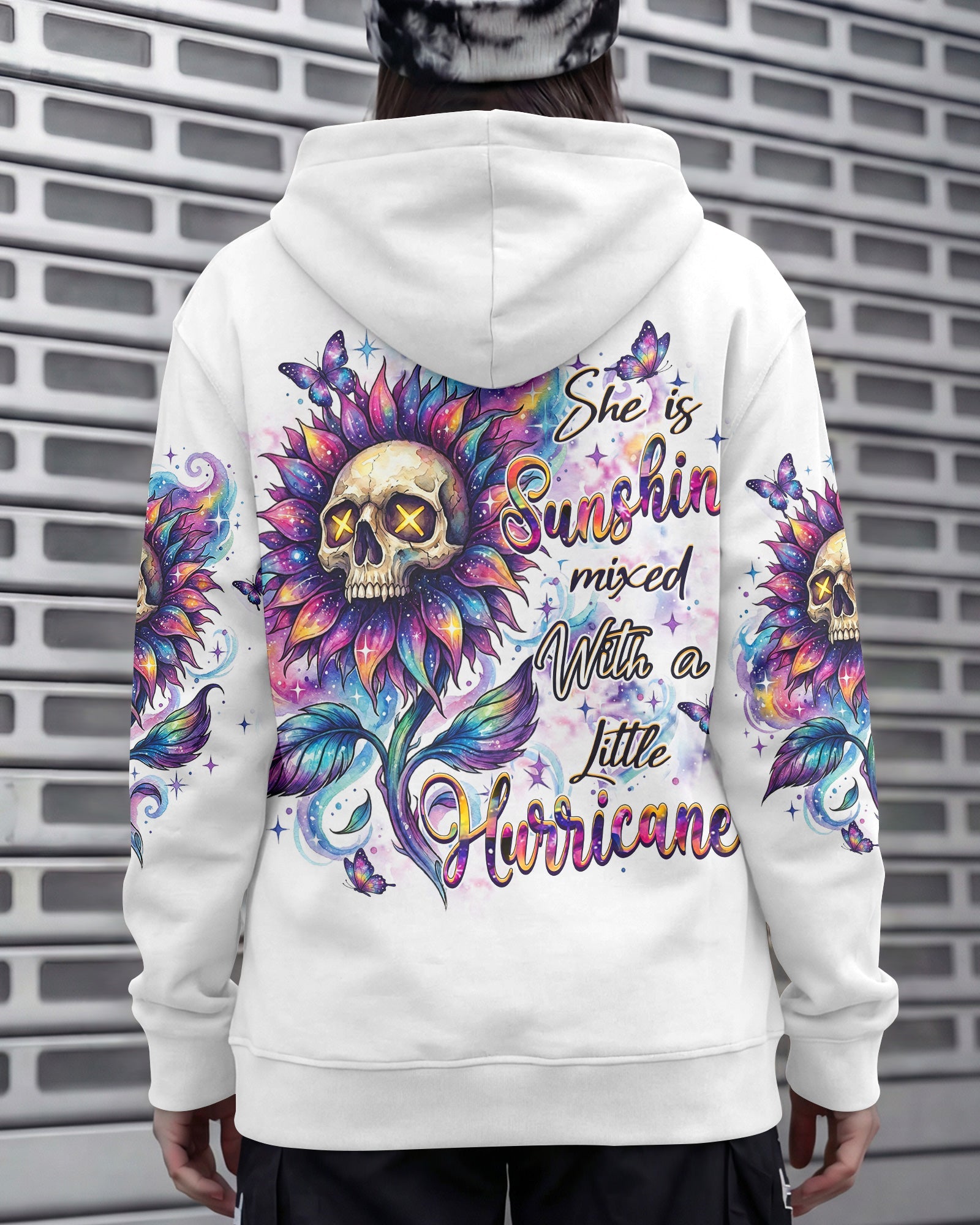 SHE IS SUNSHINE SKULL SUNFLOWERS ALL OVER PRINT  - TLHN1704263