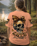 CUTE AS HELL MESSY BUN LEOPARD SKULL ALL OVER PRINT - TLTW3103262