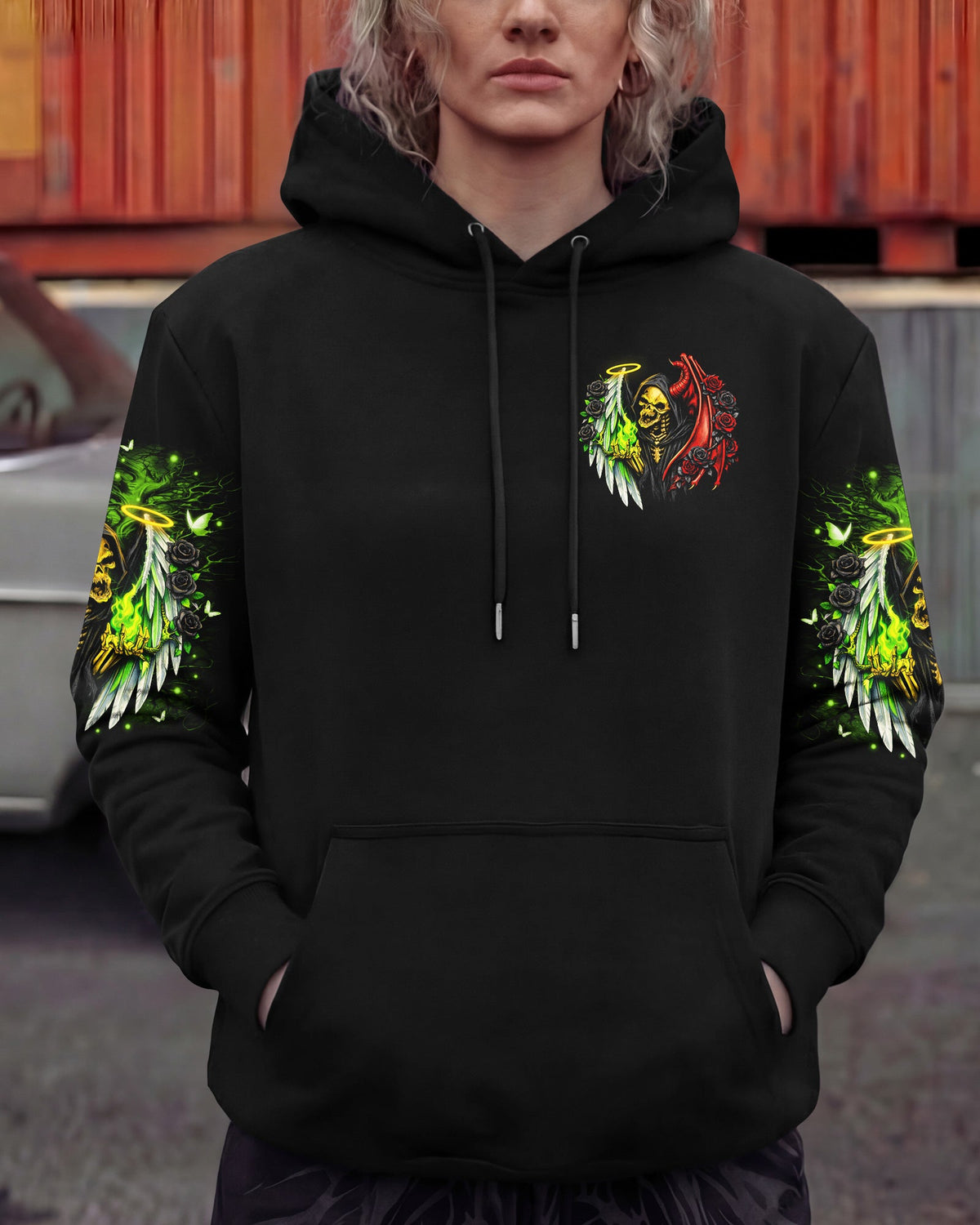 ANGELS PROTECT ME DEMONS RESPECT ME SKULL ALL OVER PRINT  - TLNO2703262