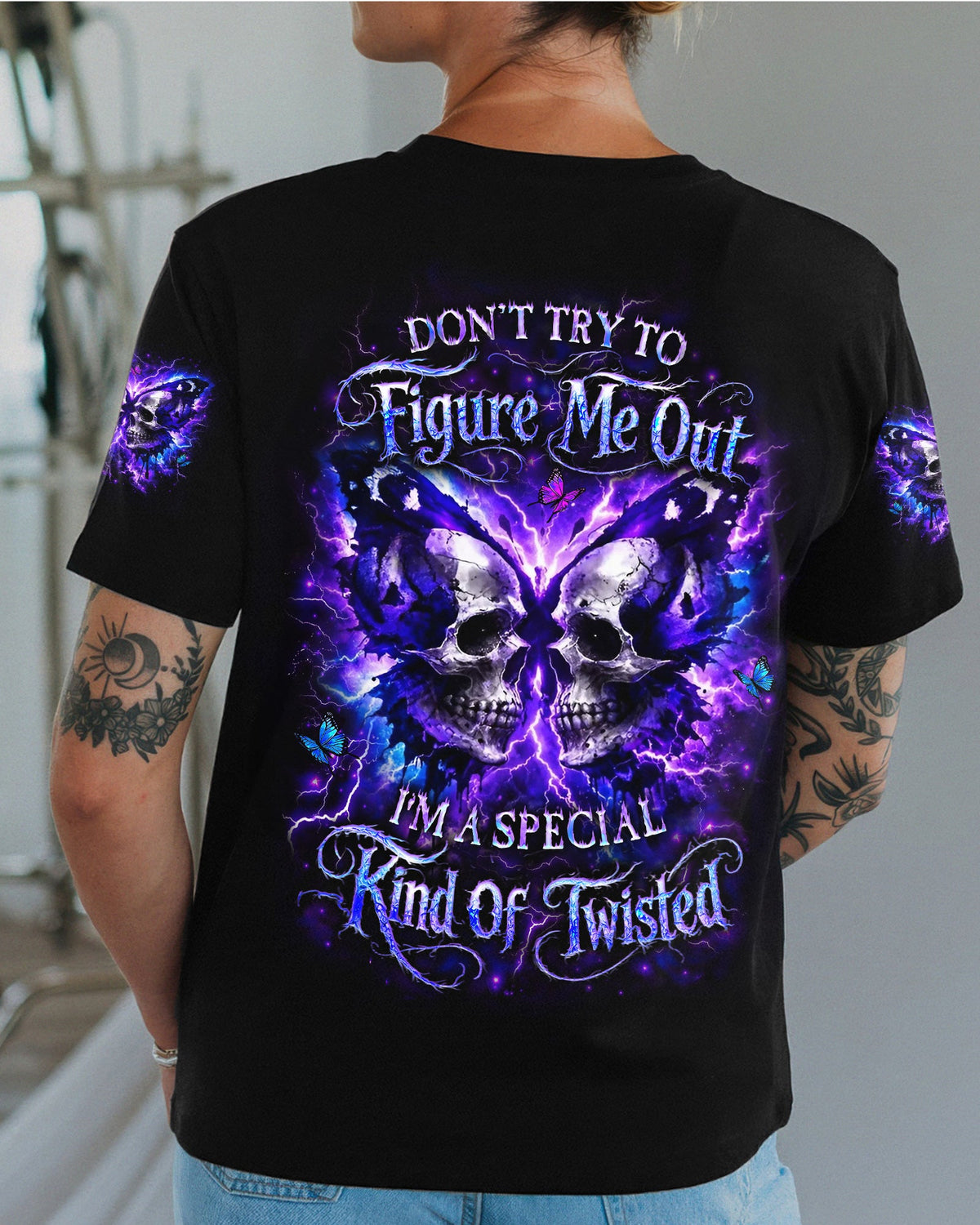 DON'T TRY TO FIGURE ME OUT SKULL ALL OVER PRINT - YHLT2302261