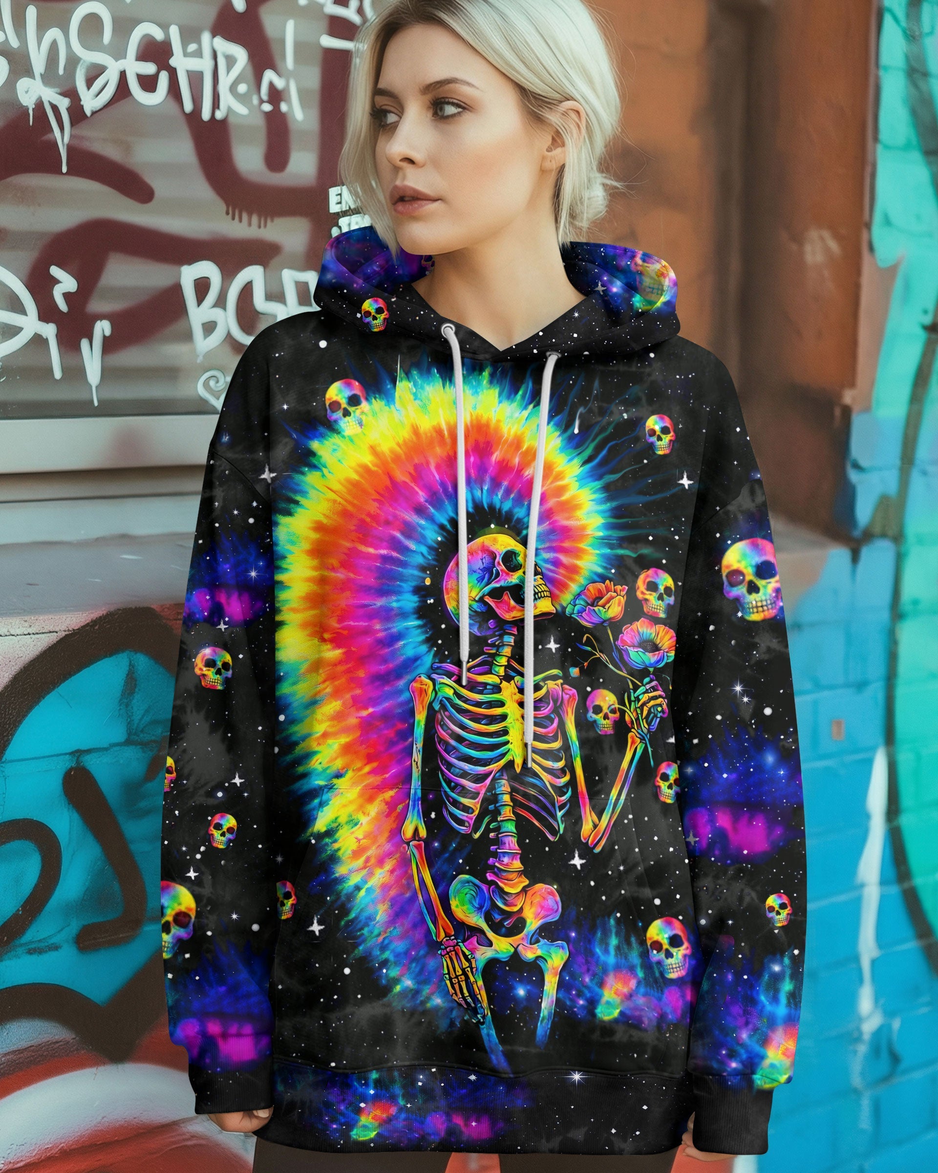 SKELETON RAINBOW SWIRL  ALL OVER PRINT - TLTW0901263