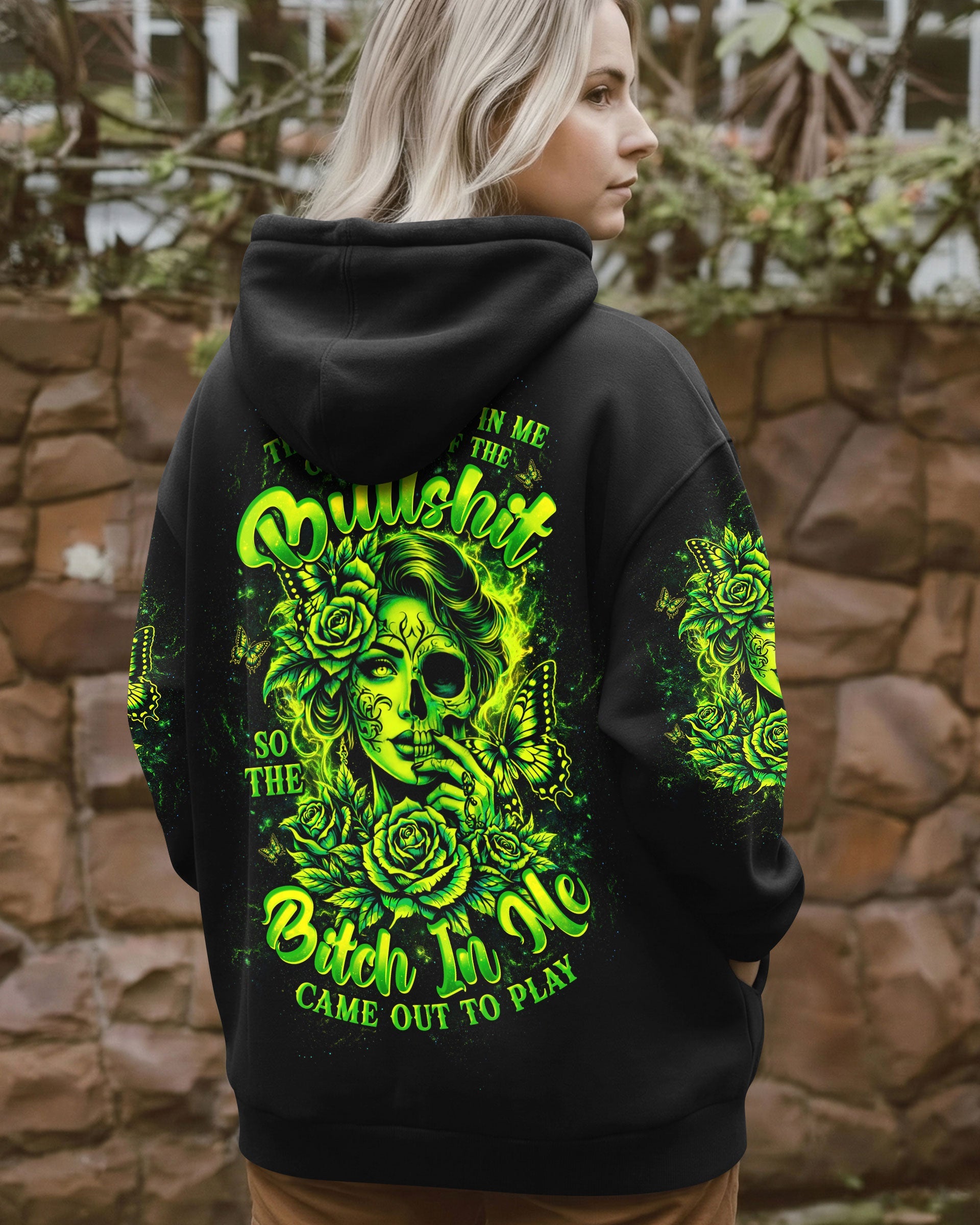 THE GOOD GIRL IN ME SKULL HALF FACE ALL OVER PRINT - TLTW0903262