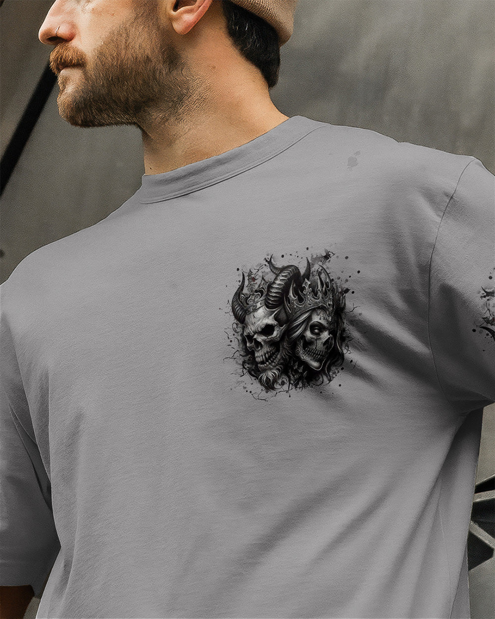 TILL DEATH DO US PART COUPLE SKULL ALL OVER PRINT - TLHN0403261