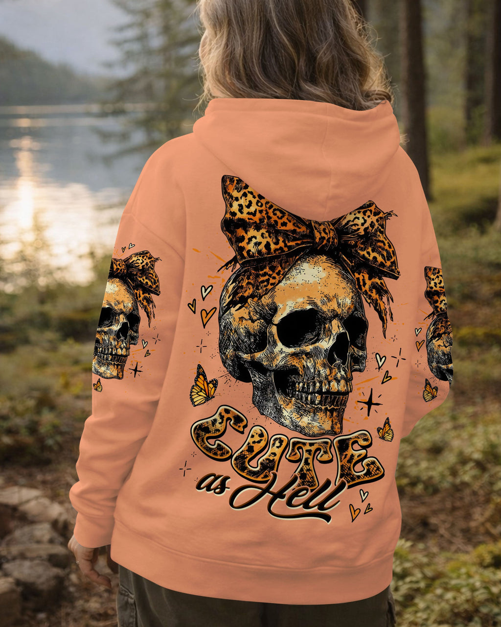 CUTE AS HELL MESSY BUN LEOPARD SKULL ALL OVER PRINT - TLTW3103262