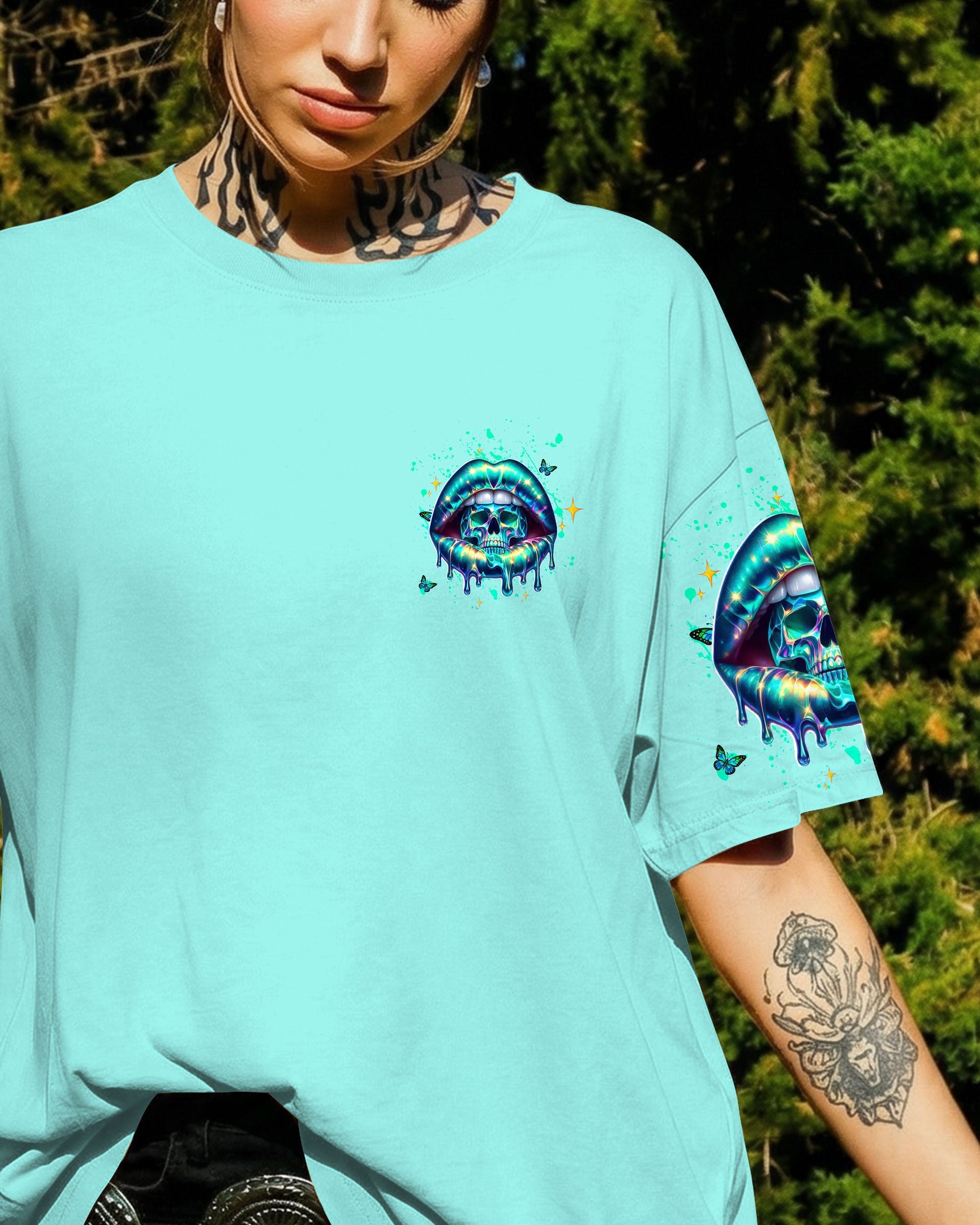 THE GOOD GIRL IN ME MESSY BUN SKULL  ALL OVER PRINT -  TLTW0303263