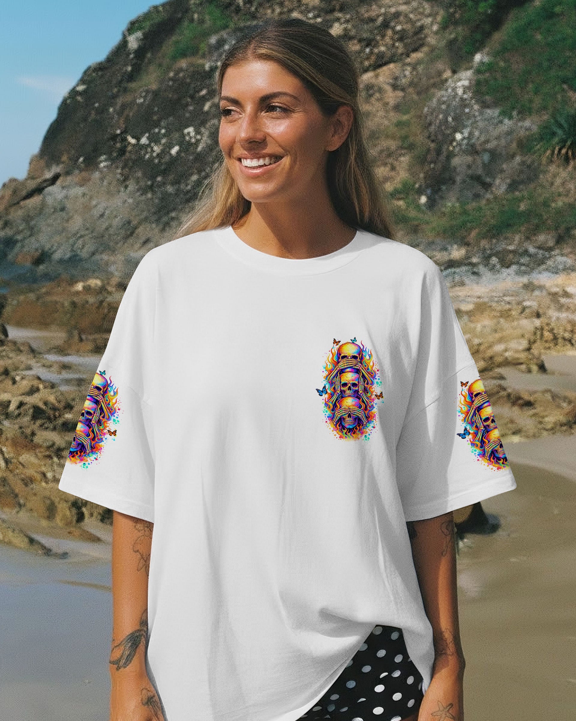 STUCK BETWEEN IDK IDC AND IDGAF SKULL ALL OVER PRINT   - TLTW3003262