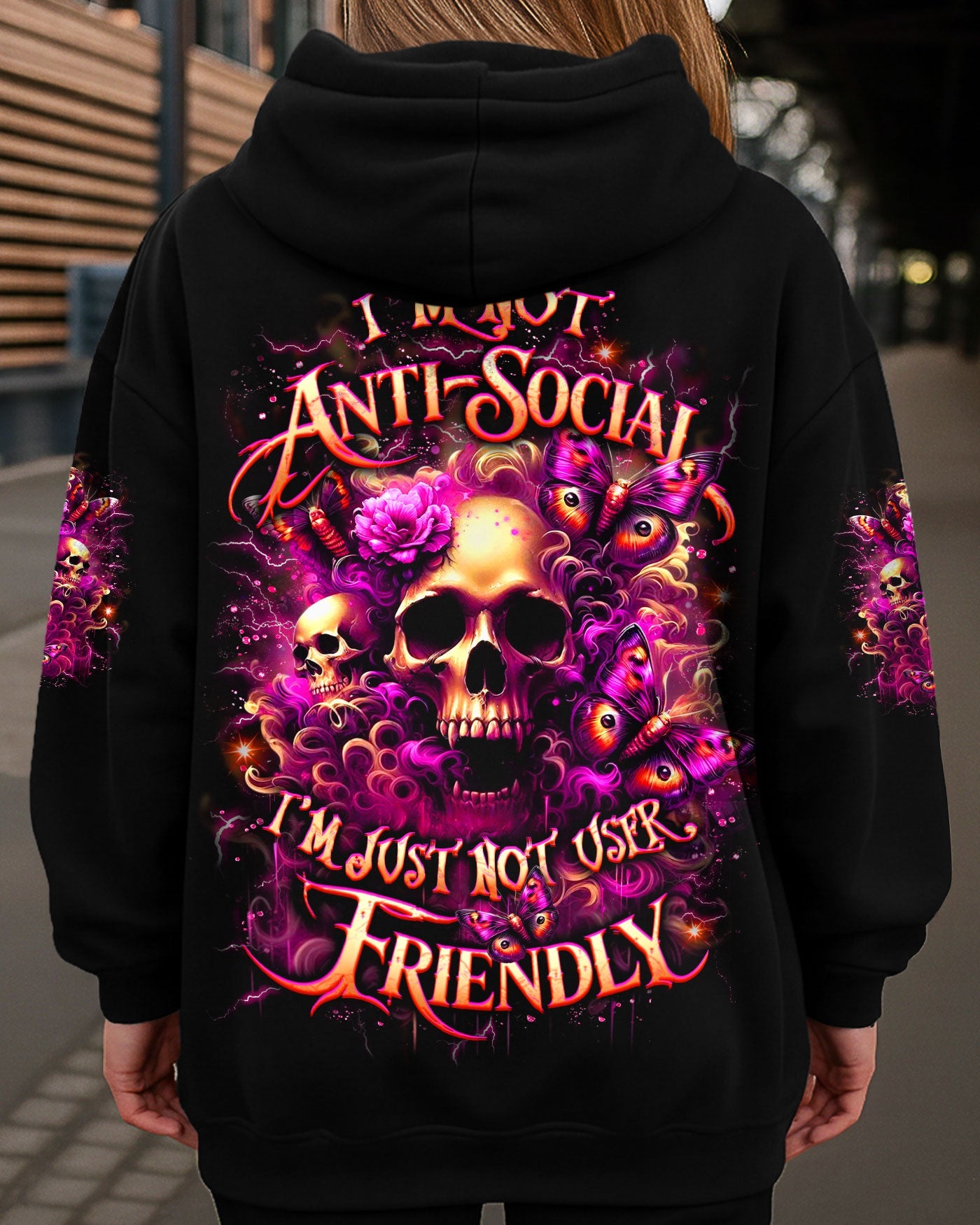 I'M NOT ANTI-SOCIAL SKULL ALL OVER PRINT - YHLT2901261
