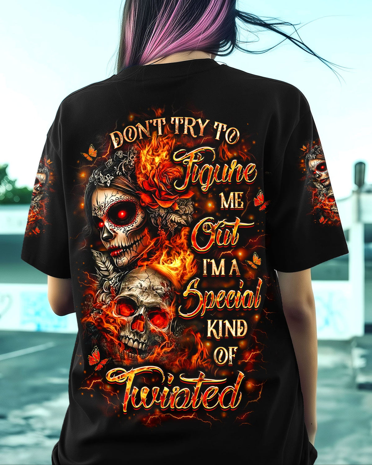 DON'T TRY TO FIGURE ME OUT SKULL ALL OVER PRINT - YHLT1201261