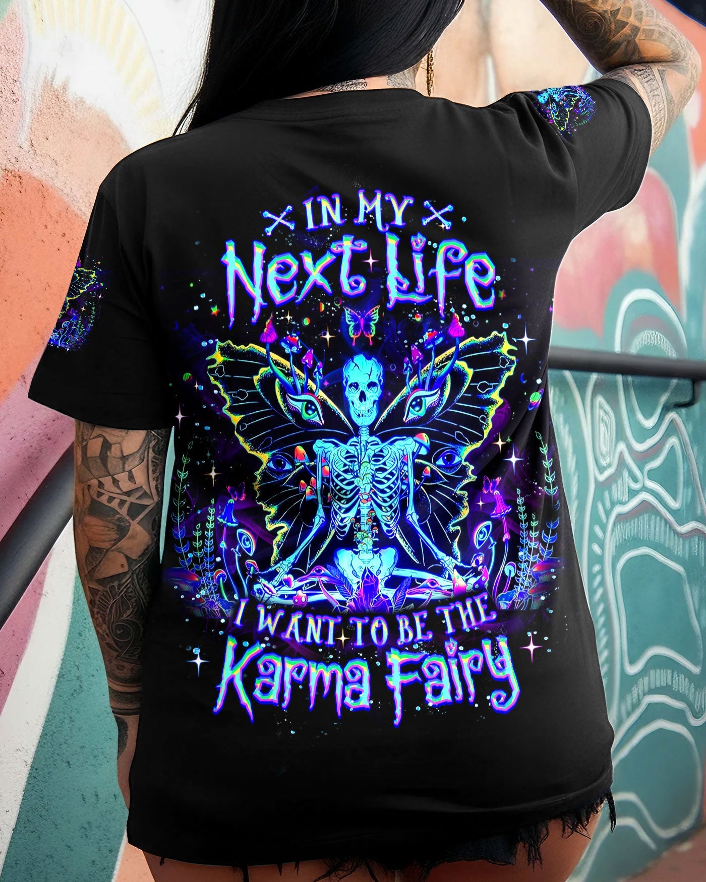 KARMA FAIRY SKULL SKELETON ALL OVER PRINT - YHLT2101262
