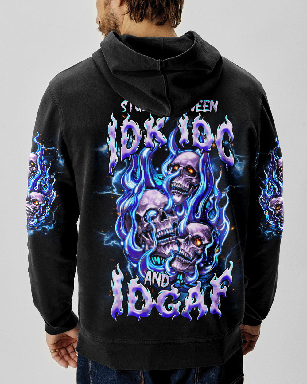 STUCK BETWEEN IDK IDC AND IDGAF SKULL ALL OVER PRINT - TLNT2105262