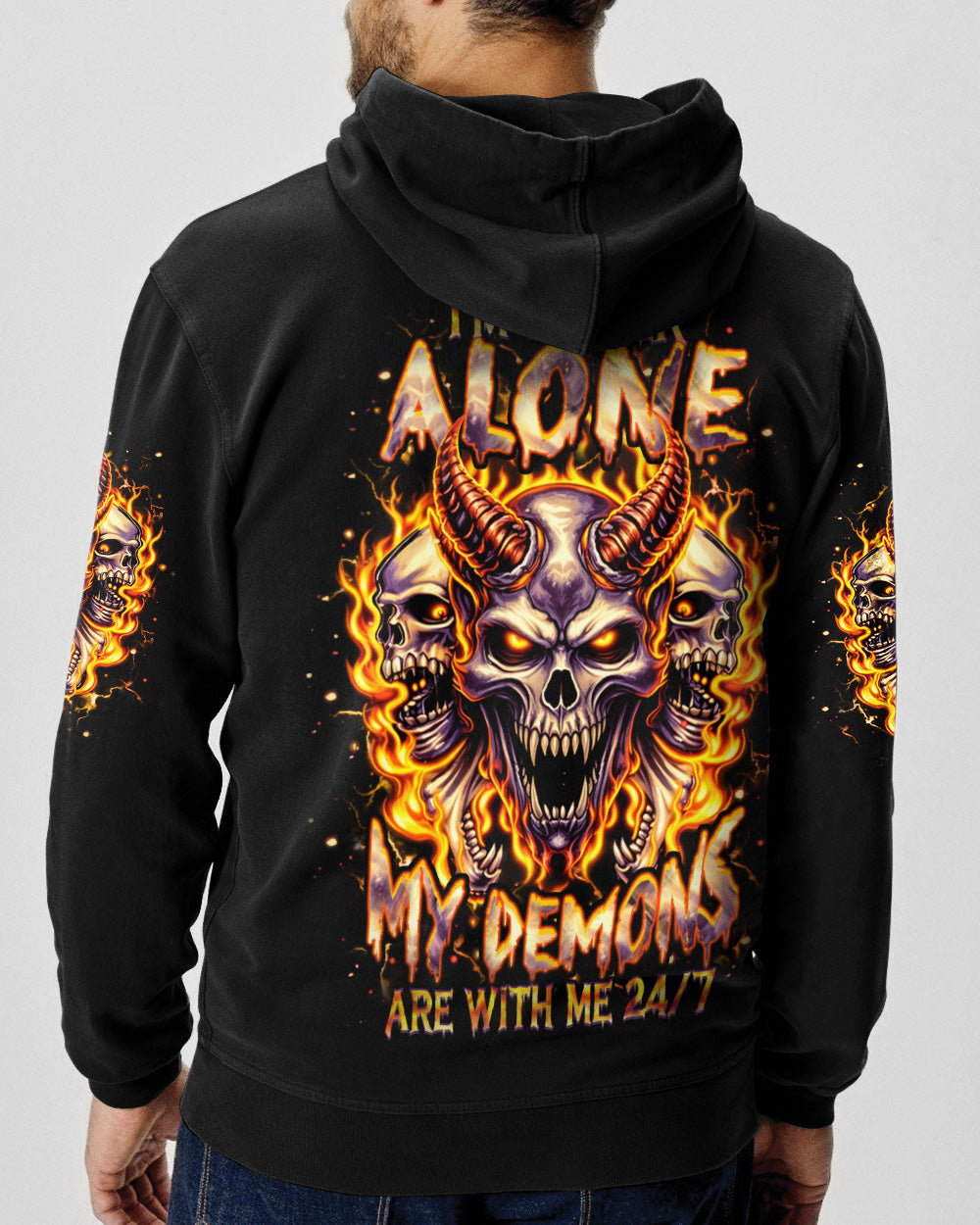 I'M NEVER ALONE MY DEMONS ARE WITH ME 24/7 ALL OVER PRINT  - TLHN1103263