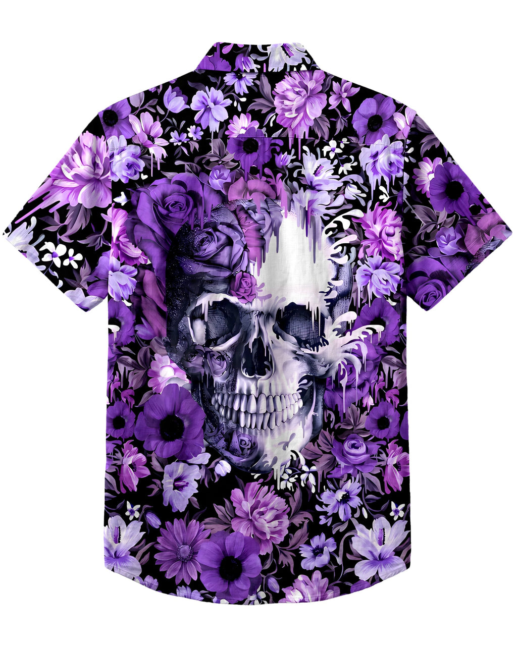 PURPLE BLOSSOM SKULL COLLAR SHIRT - TYPQ0806262