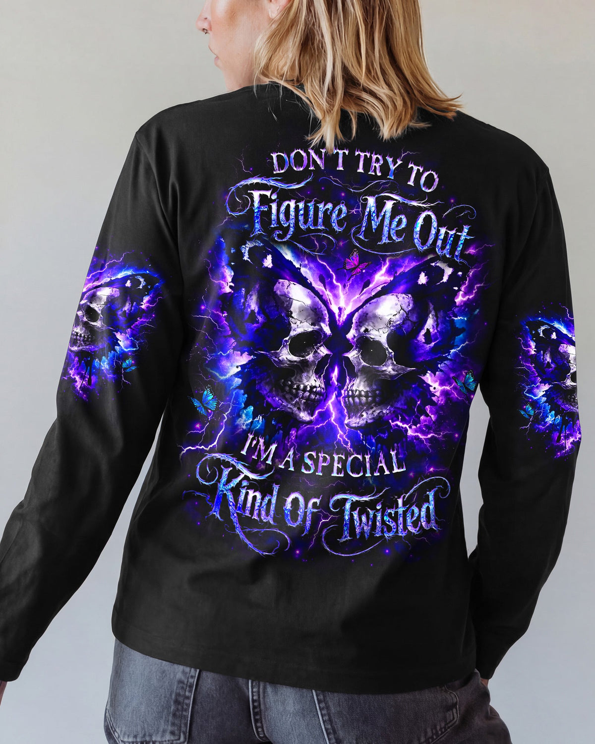 DON'T TRY TO FIGURE ME OUT SKULL ALL OVER PRINT - YHLT2302261