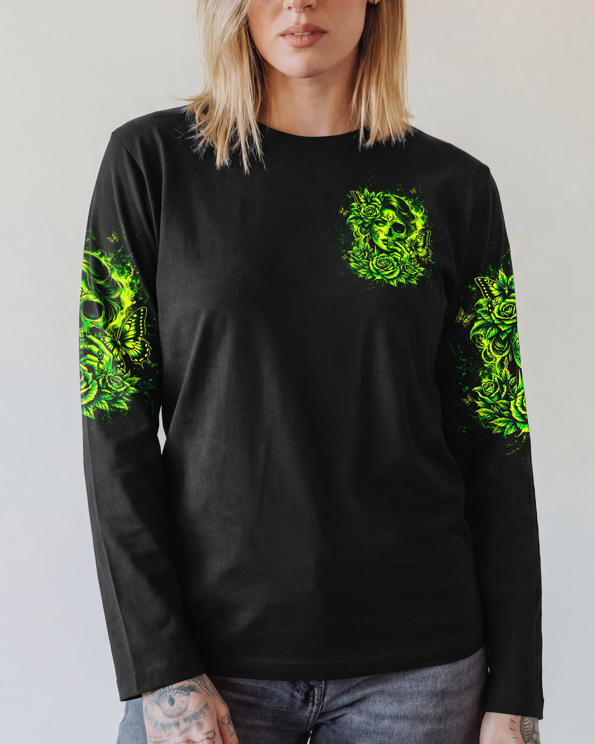 THE GOOD GIRL IN ME SKULL HALF FACE ALL OVER PRINT - TLTW0903262