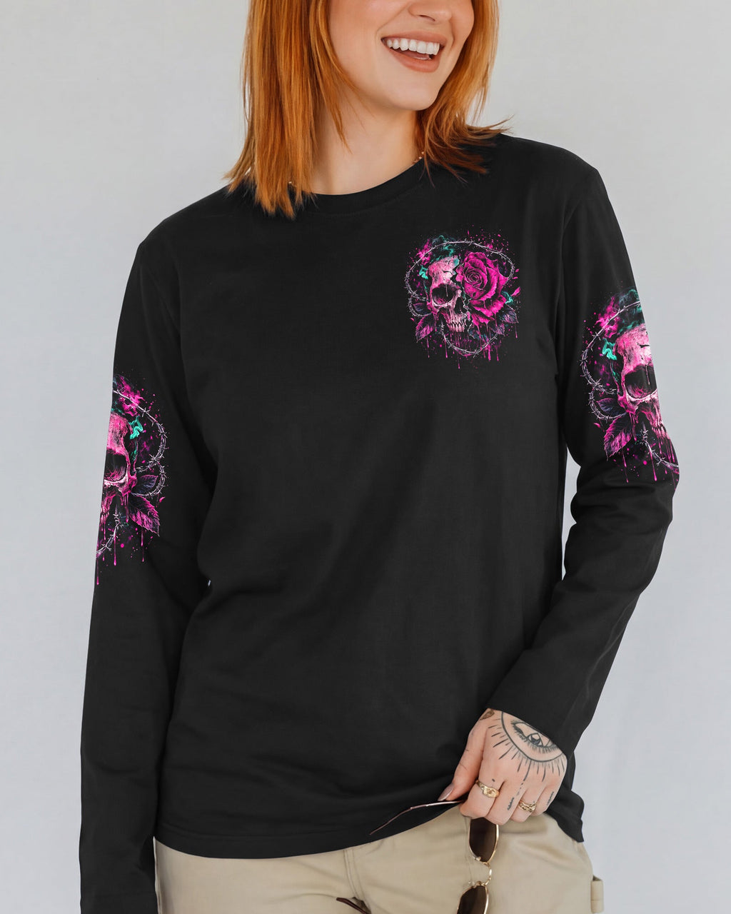 KARMA IS ONLY A B IF YOU ARE ROSE SKULL ALL OVER PRINT - TLNO1103262
