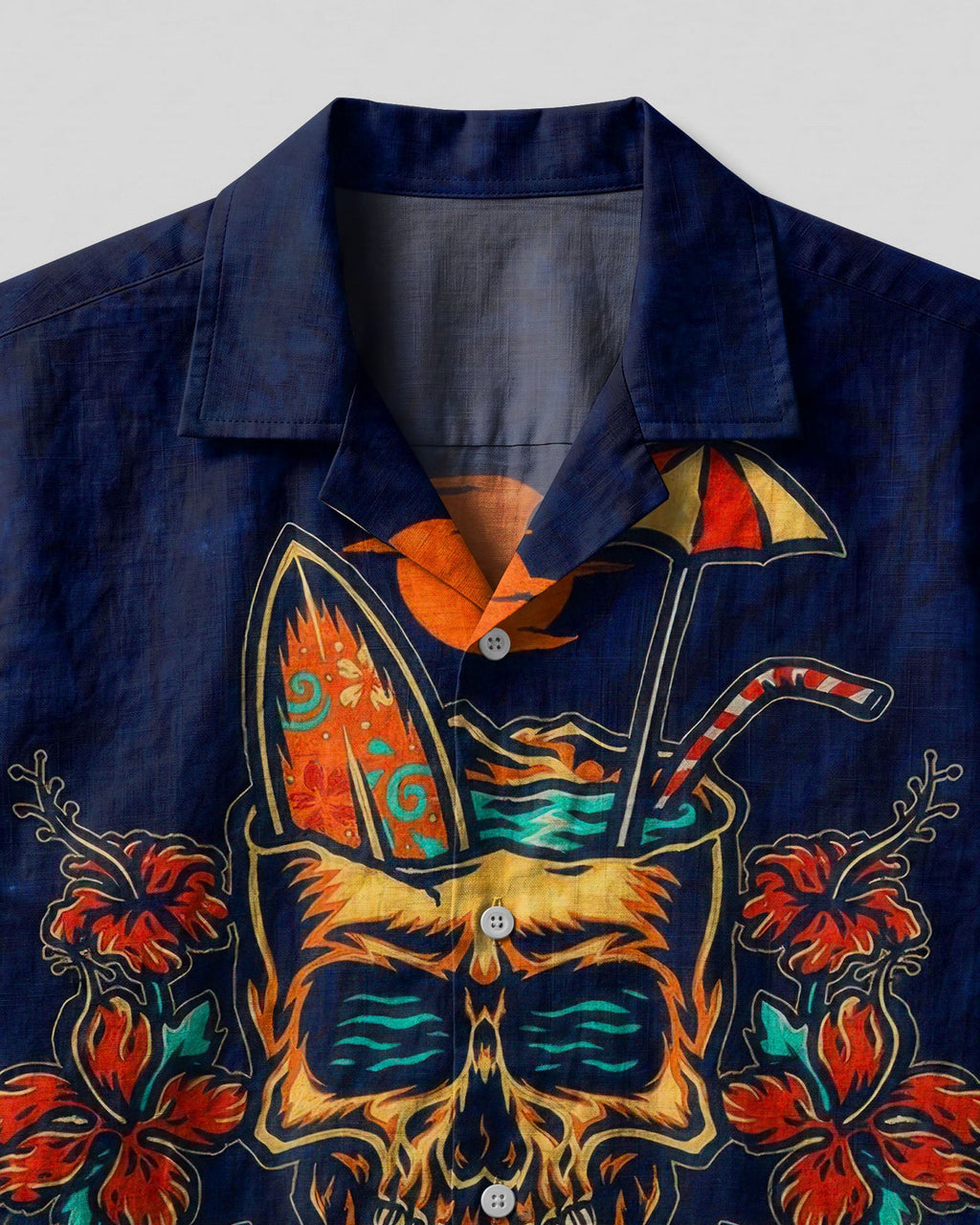 TROPICAL SUMMER SKULL CAMP SHIRT  - TLTW0107265