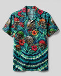 VIBRANT TROPICAL SKULLS CAMP SHIRT - TLHG0107262