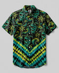 SKULL TURTLE OCEAN WAVES V PATTERN BUTTON-DOWN COLLAR SHIRT  - TLNO0107262