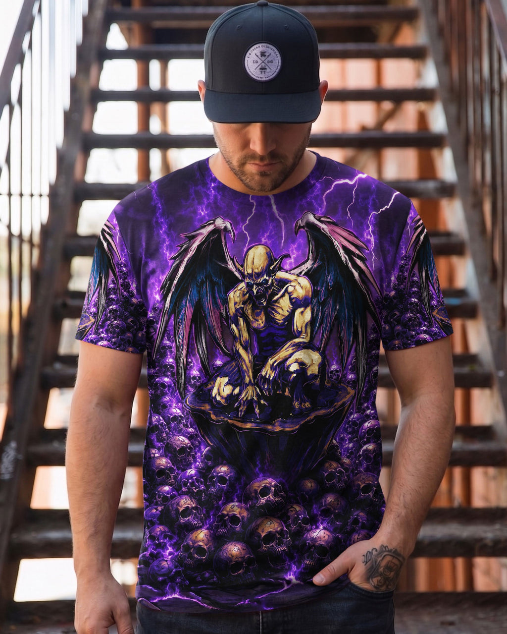 ONE DAY I'M GONNA JUST SAY DEMON SKULL WINGS ALL OVER PRINT - TLNO2005261
