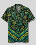 SKULL TURTLE OCEAN WAVES V PATTERN CAMP SHIRT  - TLNO0107261