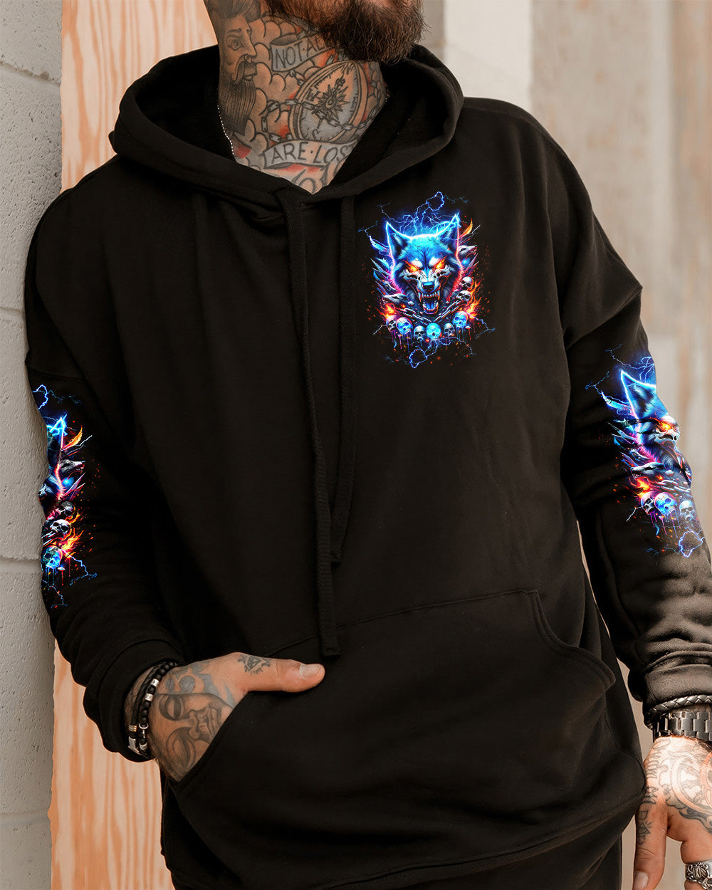 NEVER MISTAKE MY KINDNESS WOLF SKULL ALL OVER PRINT - TLTW1704263