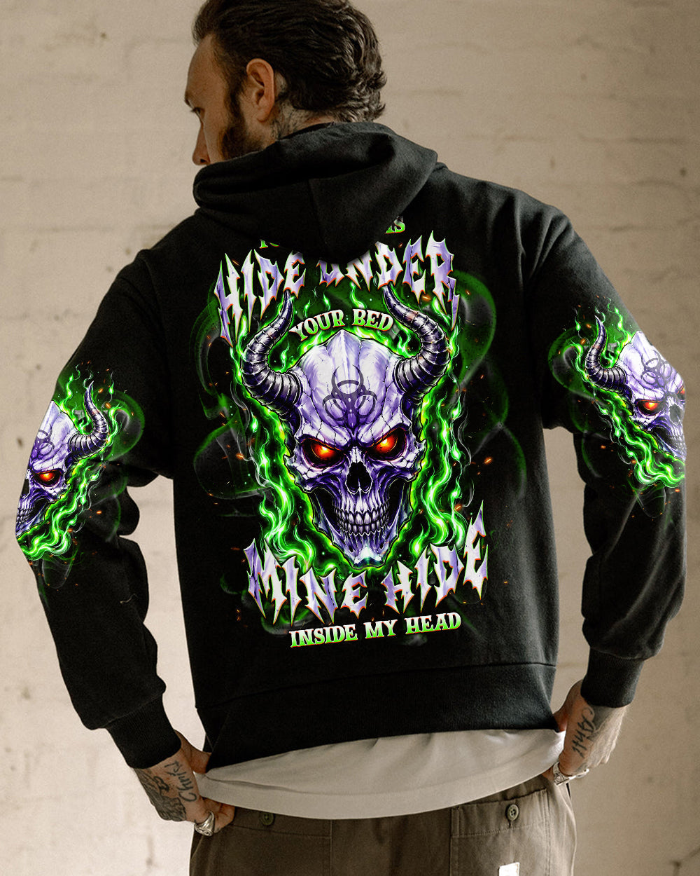 YOUR DEMONS HIDE UNDER YOUR BED SKULL ALL OVER PRINT - TLNT2005264