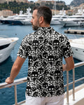 BLACK & WHITE SKULL POLO SHIRT  - TLNO1106261