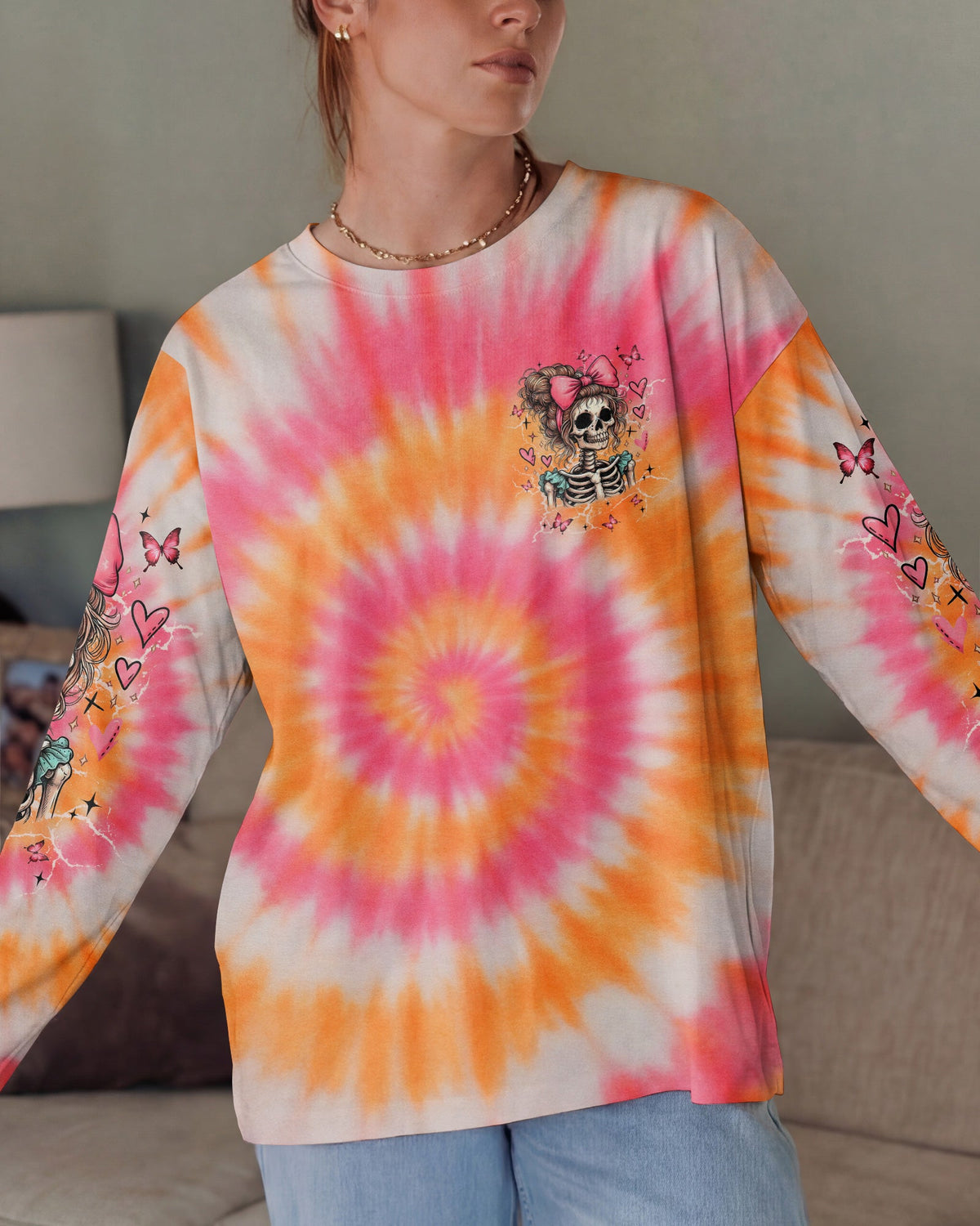 CUTE AS HELL MESSY BUN SKULL ALL OVER PRINT - TLNT1401262