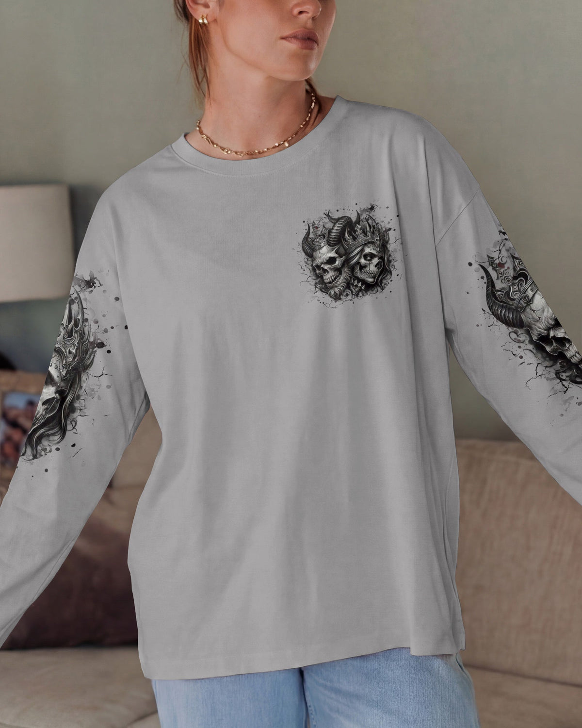 TILL DEATH DO US PART COUPLE SKULL ALL OVER PRINT - TLHN0403261
