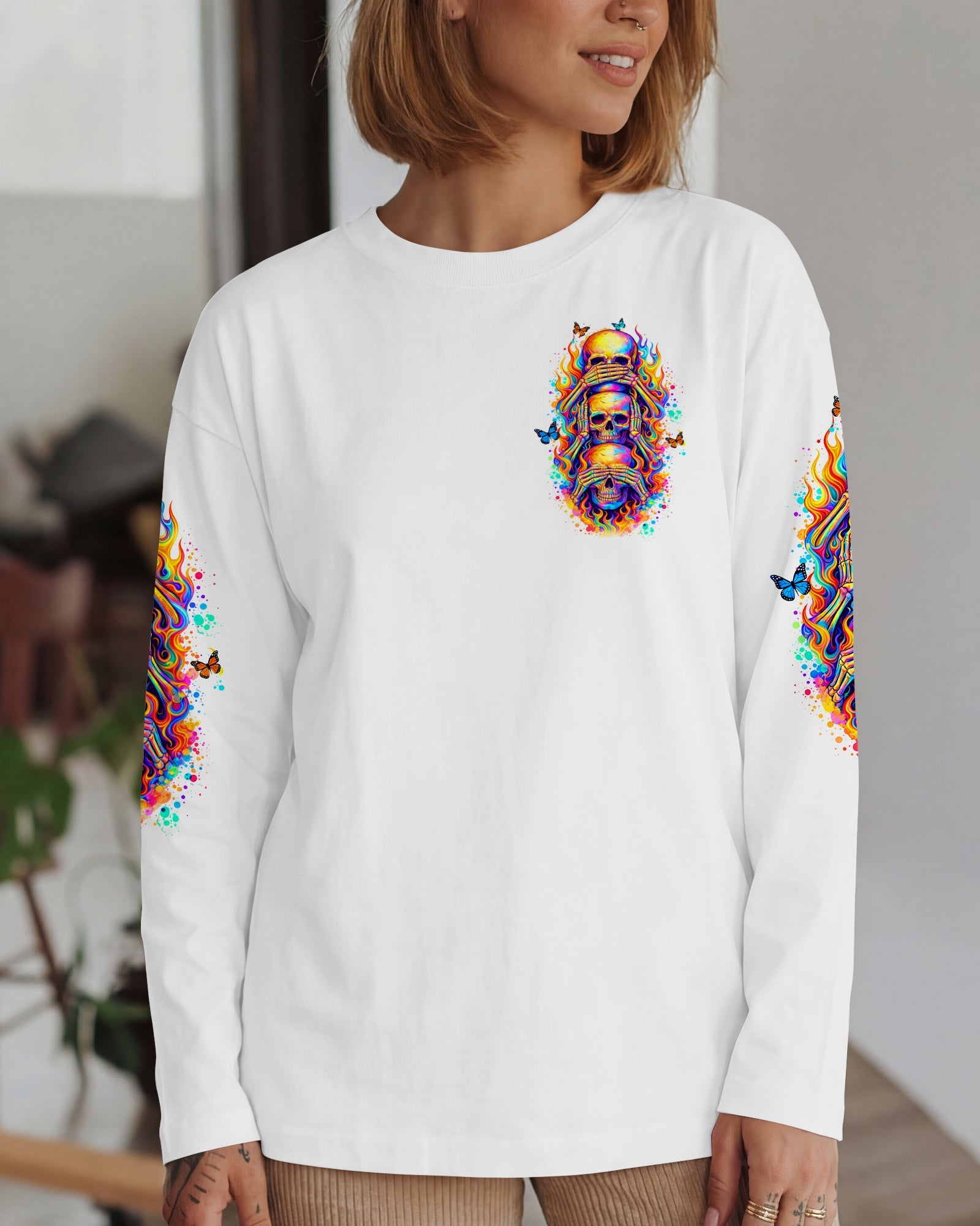 STUCK BETWEEN IDK IDC AND IDGAF SKULL ALL OVER PRINT   - TLTW3003262