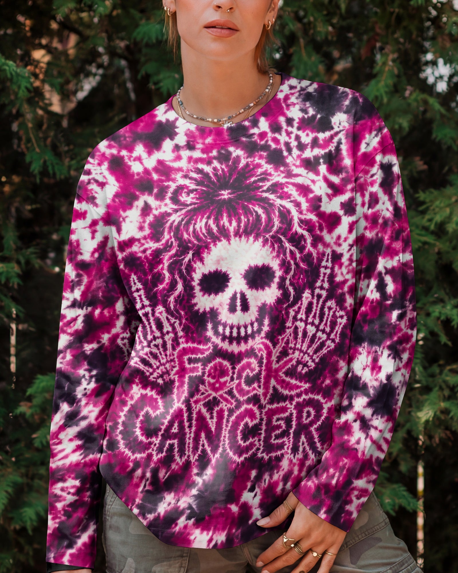 FCKS CANCER HIDDEN SKULL ALL OVER PRINT - RI0207261