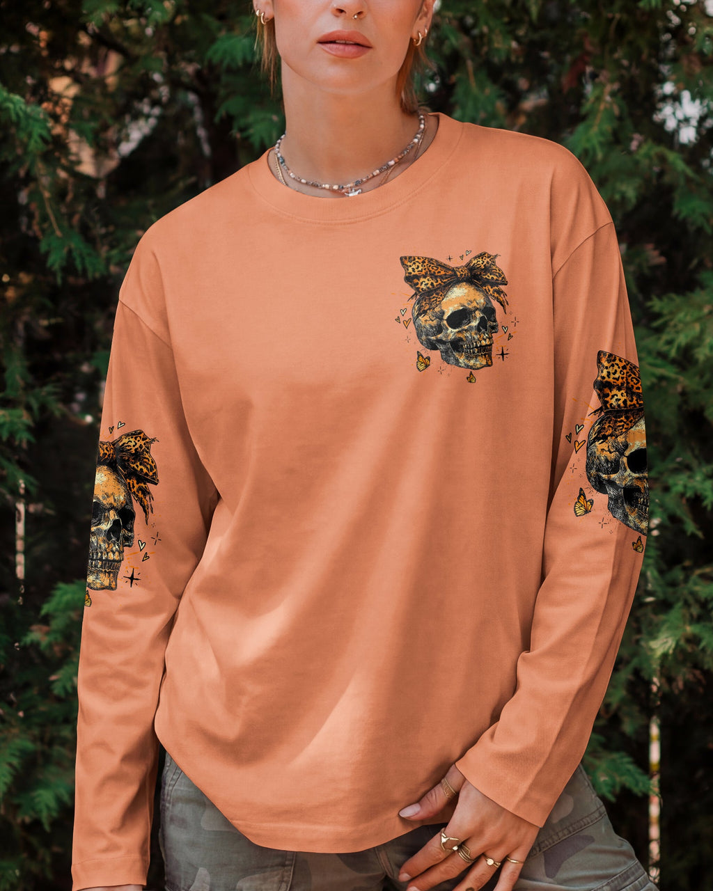 CUTE AS HELL MESSY BUN LEOPARD SKULL ALL OVER PRINT - TLTW3103262