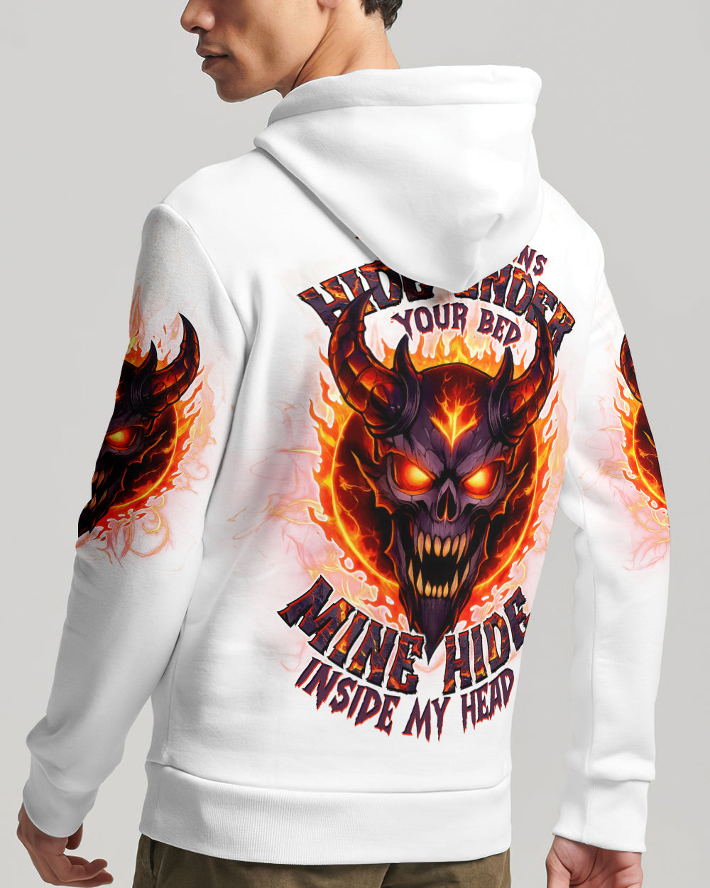 YOUR DEMONS HIDE UNDER YOUR BED DEVIL SKULL ALL OVER PRINT - TLTW0501262