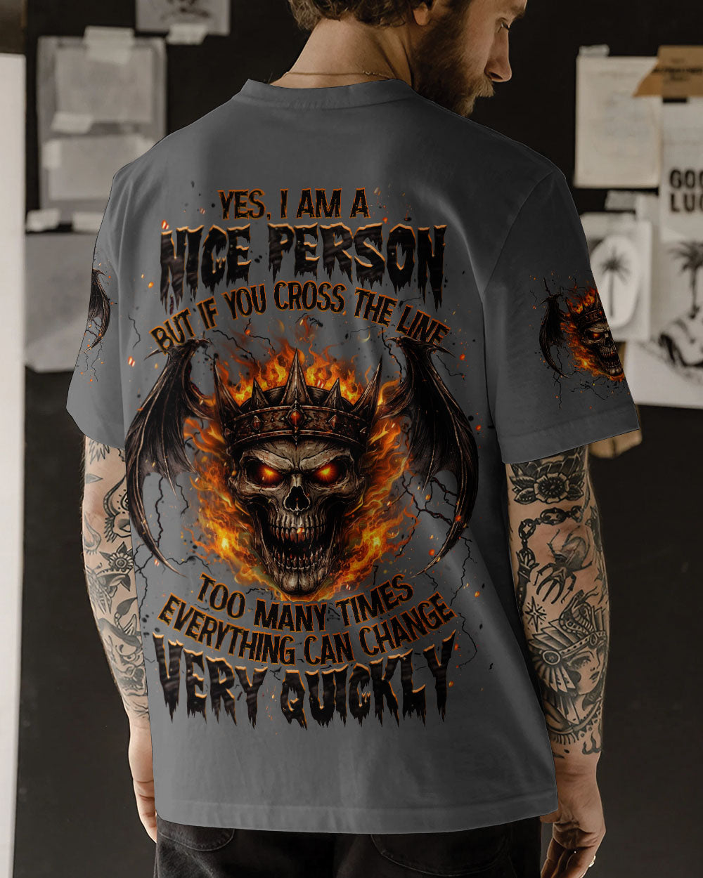 YES I'M A NICE PERSON SKULL WINGS ALL OVER PRINT - TLHN2703262