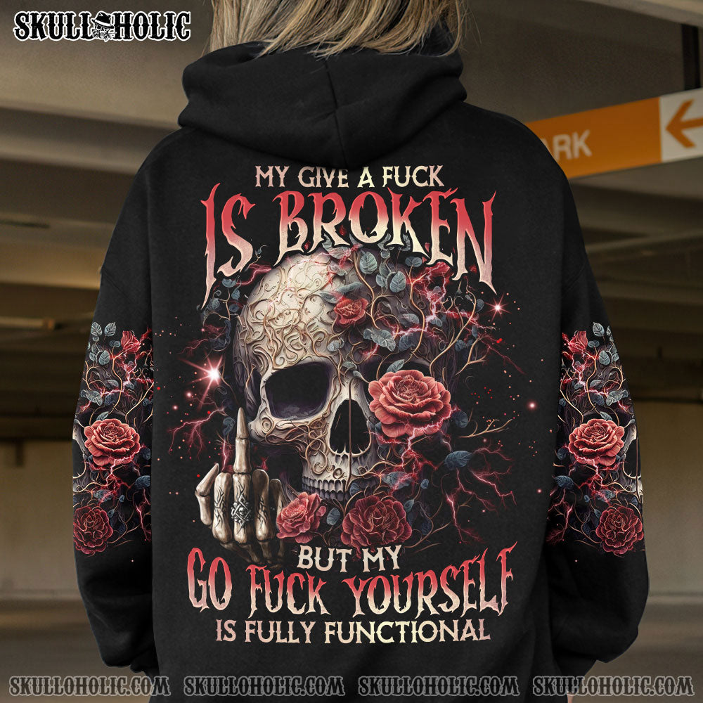 MY GIVE A F ROSE SKULL ALL OVER PRINT - TLNO1703233