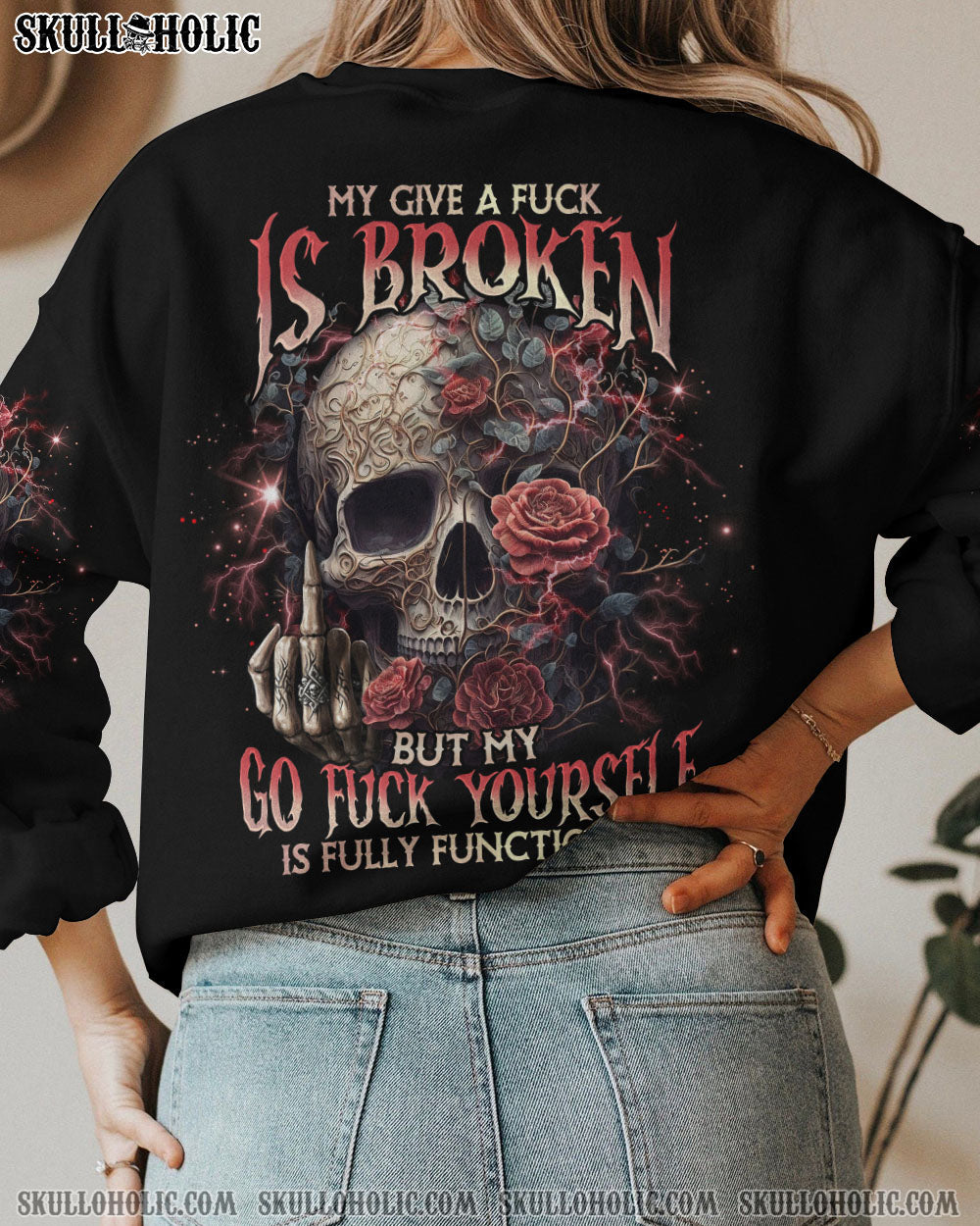 MY GIVE A F ROSE SKULL ALL OVER PRINT - TLNO1703233