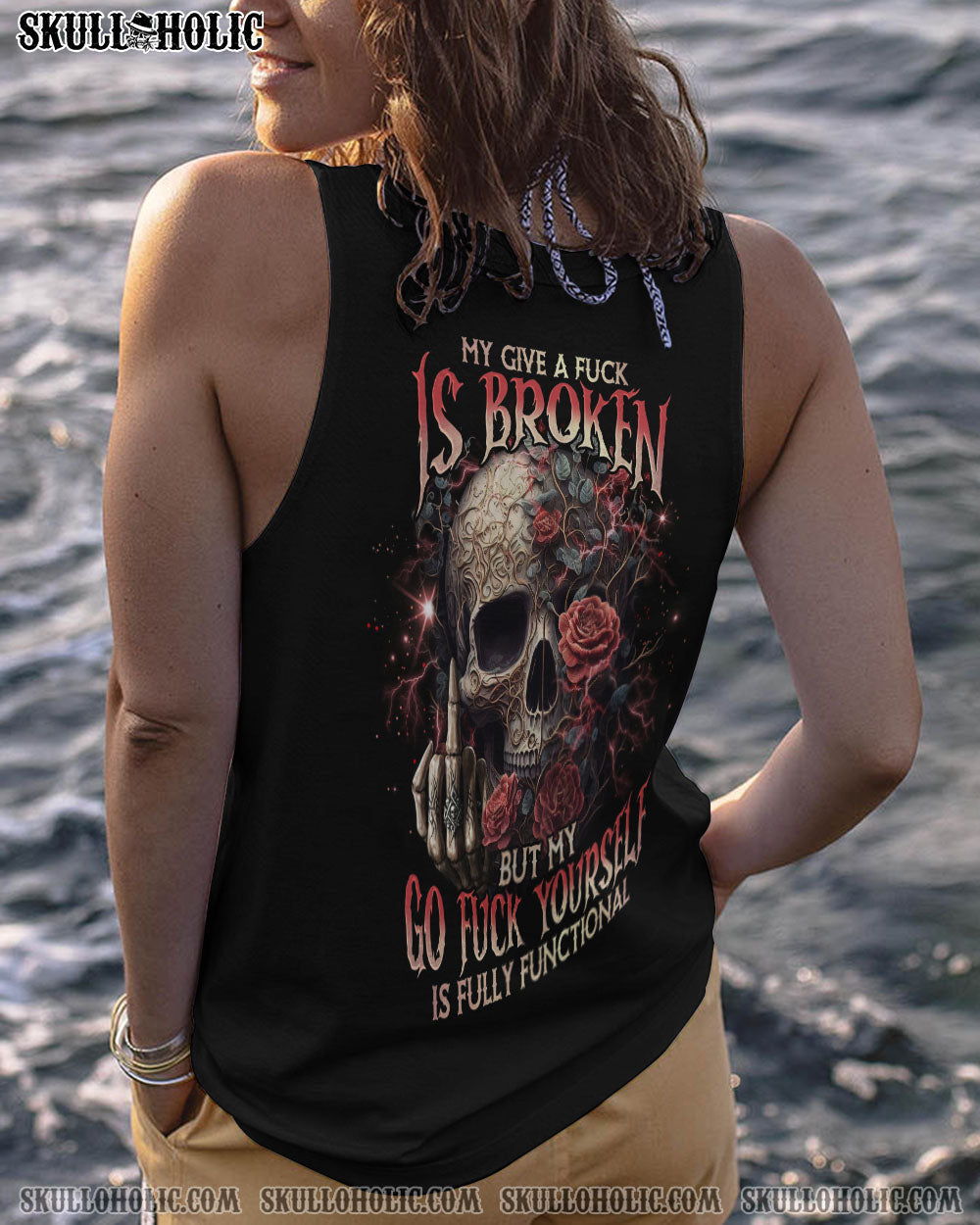 MY GIVE A F ROSE SKULL ALL OVER PRINT - TLNO1703233