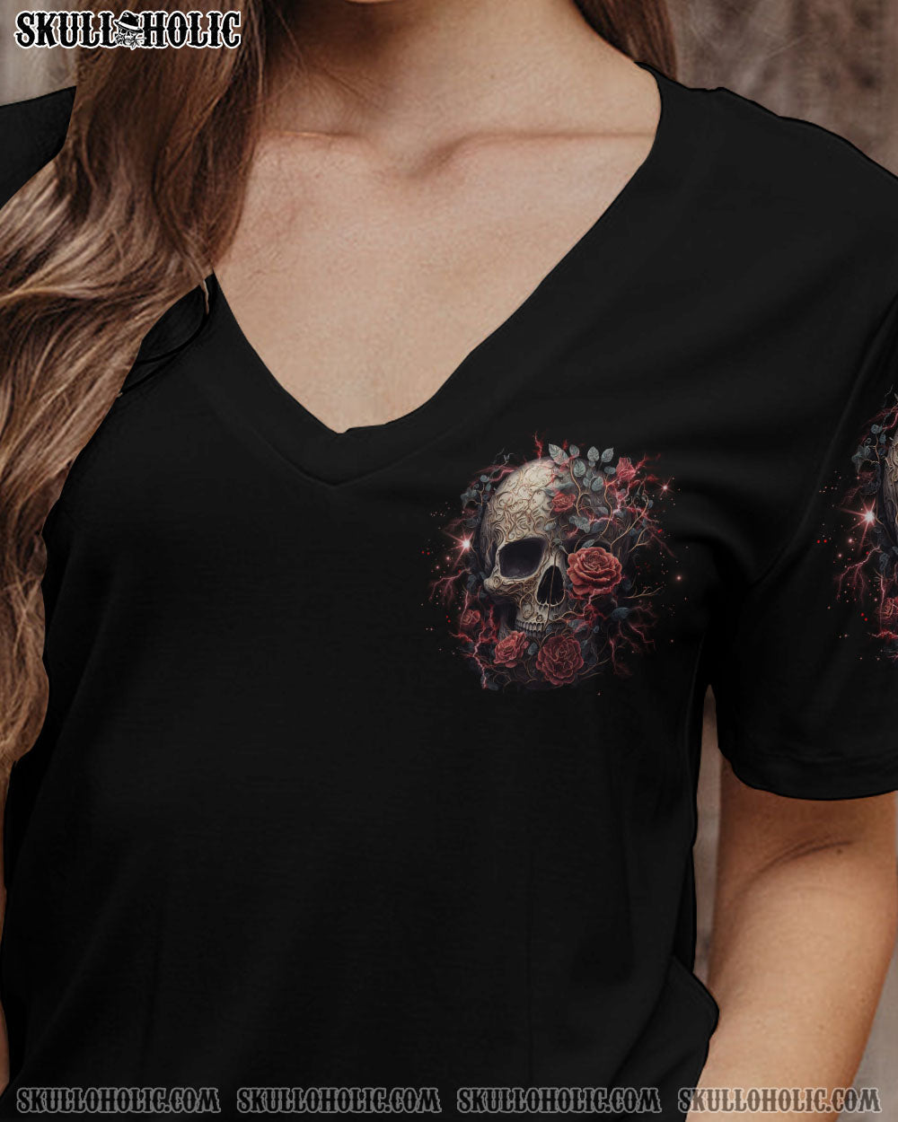 MY GIVE A F ROSE SKULL ALL OVER PRINT - TLNO1703233