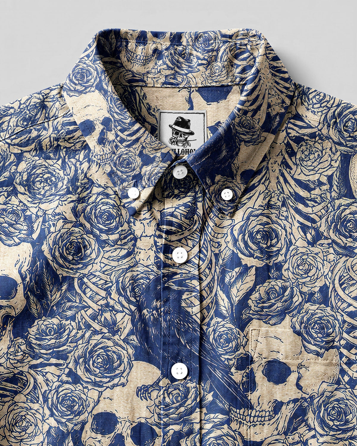 RAVENS SKELETON ROSE BUTTON-DOWN COLLAR SHIRT  - TLNT3006262