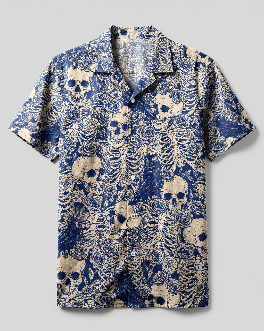 RAVENS SKELETON ROSE CAMP SHIRT - TLNT3006261