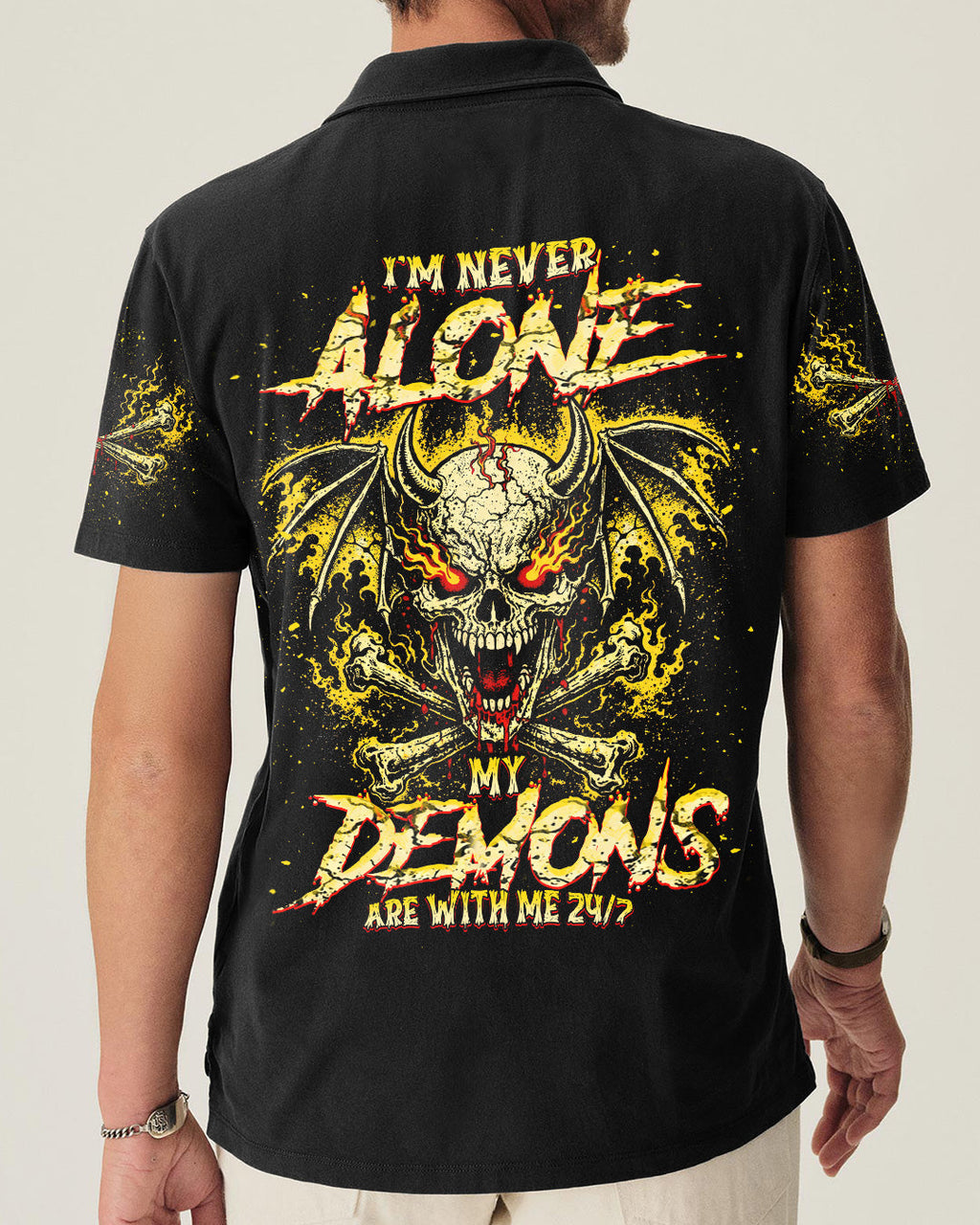 I'M NEVER ALONE MY DEMONS ARE WITH ME 24/7 ALL OVER PRINT - TLNT2503261
