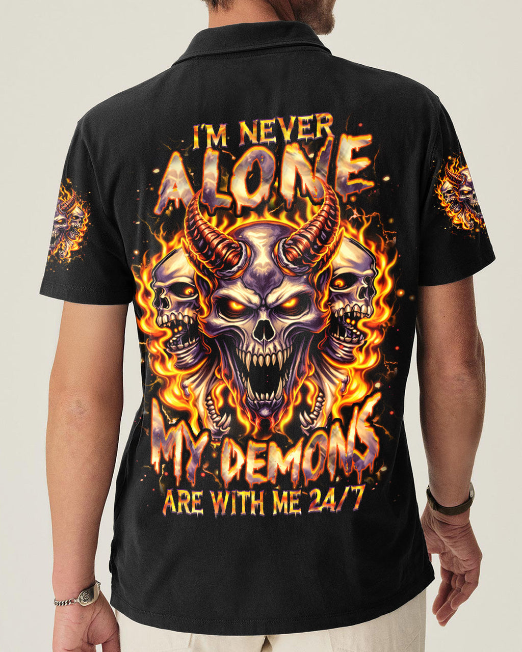 I'M NEVER ALONE MY DEMONS ARE WITH ME 24/7 ALL OVER PRINT  - TLHN1103263