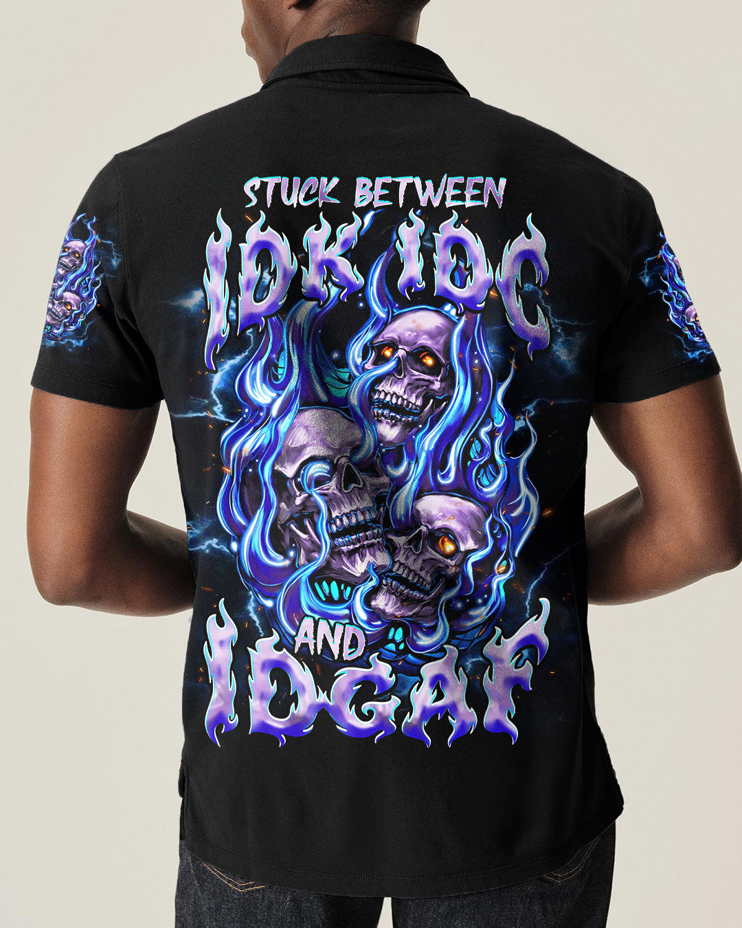 STUCK BETWEEN IDK IDC AND IDGAF SKULL ALL OVER PRINT - TLNT2105262