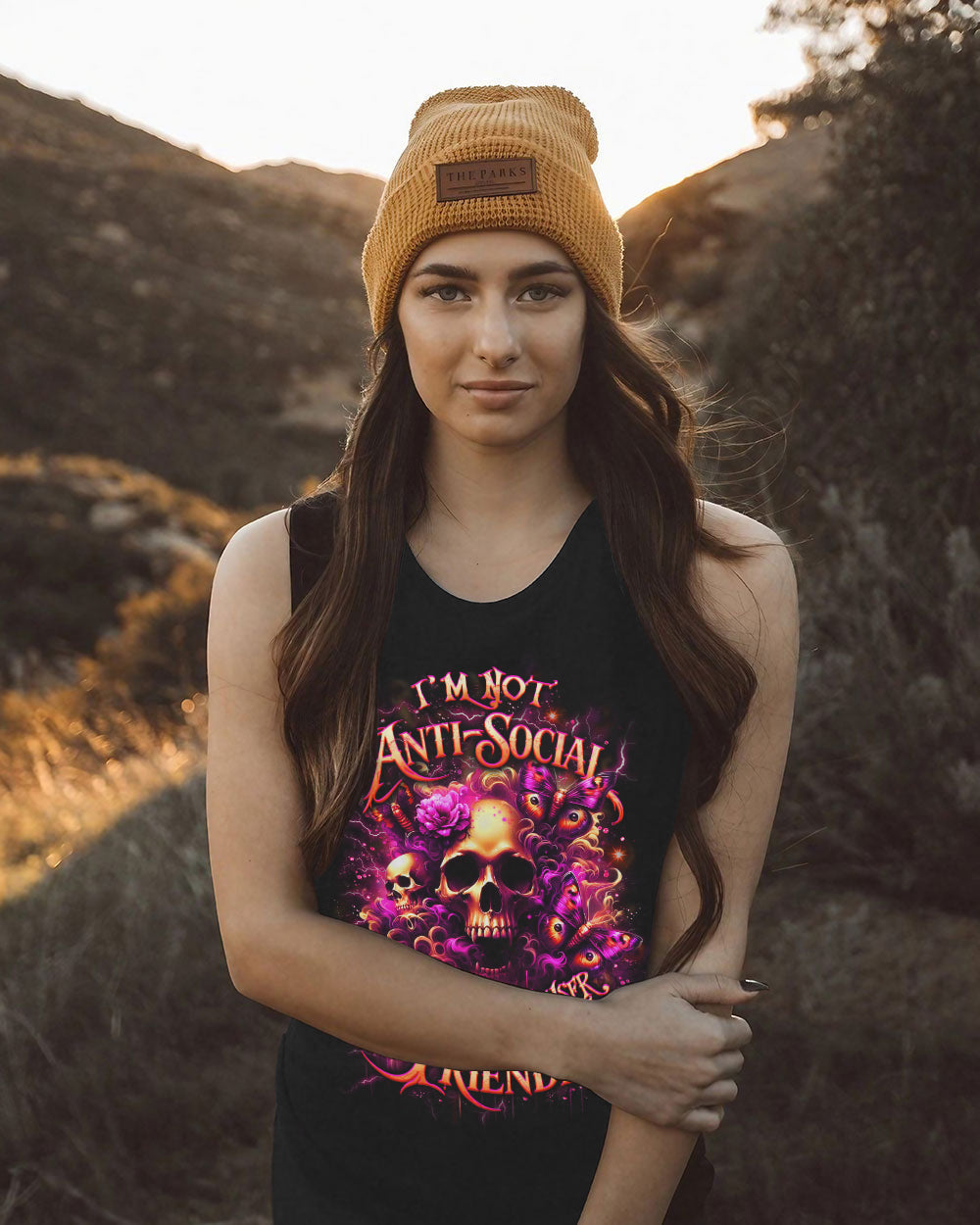 I'M NOT ANTI-SOCIAL SKULL ALL OVER PRINT - YHLT2901261