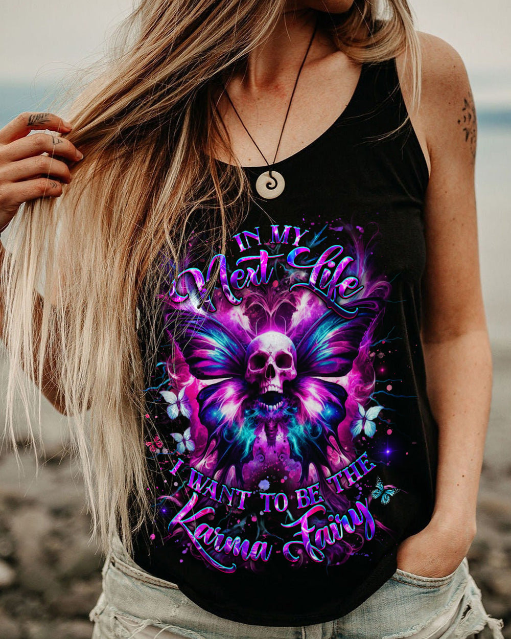 KARMA FAIRY SKULL BUTTERFLY ALL OVER PRINT - YHHG0901262
