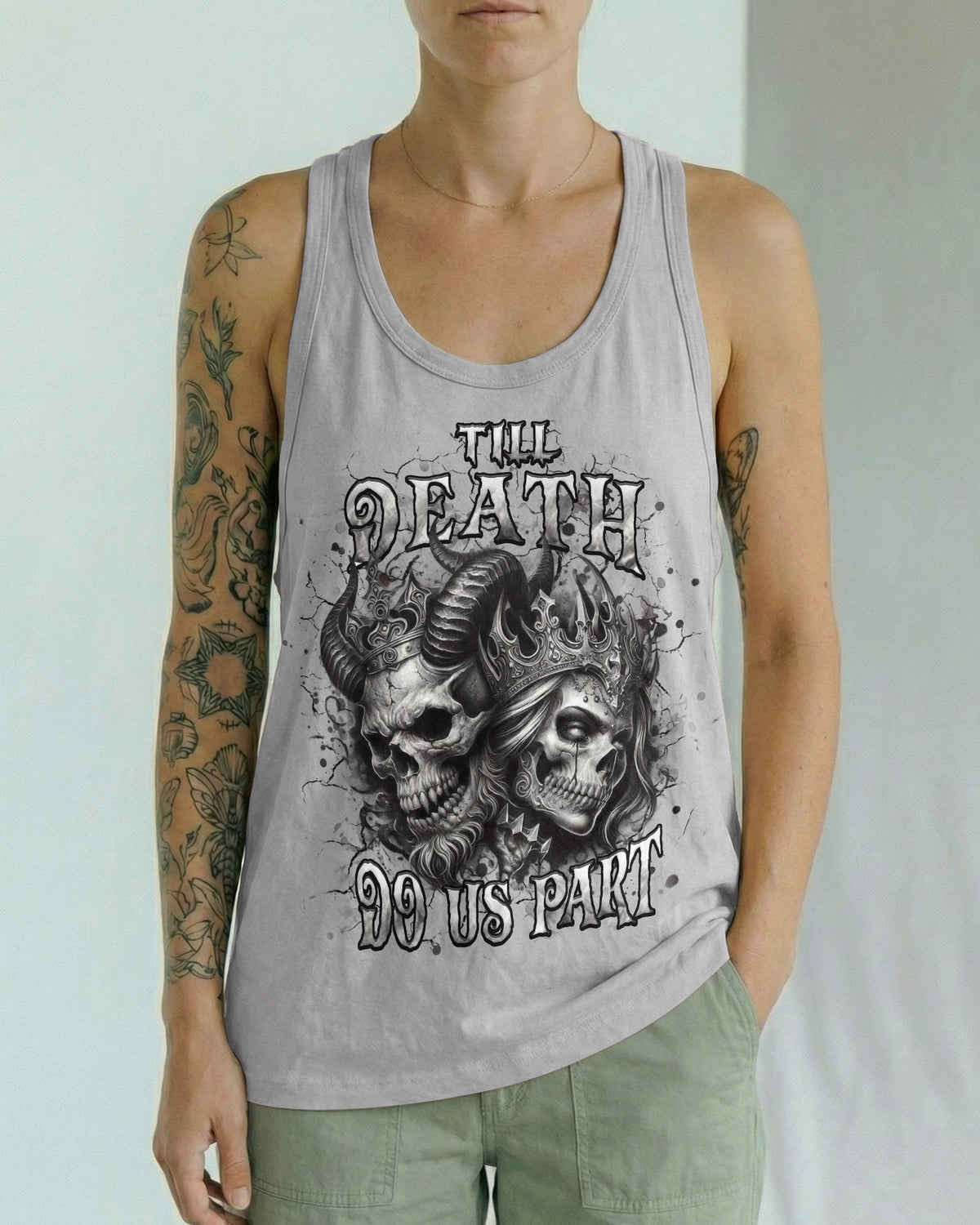 TILL DEATH DO US PART COUPLE SKULL ALL OVER PRINT - TLHN0403261