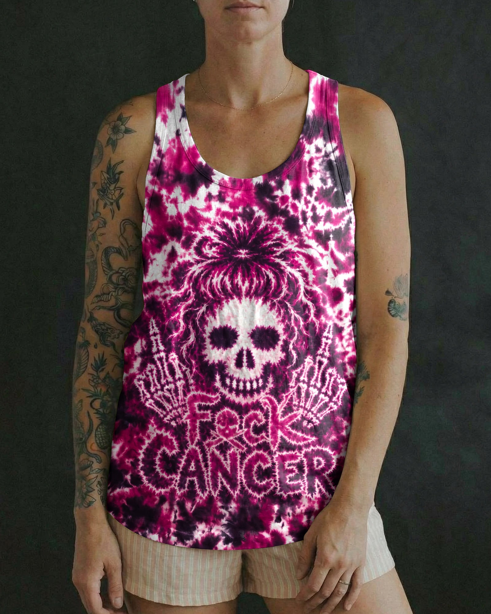 FCKS CANCER HIDDEN SKULL ALL OVER PRINT - RI0207261