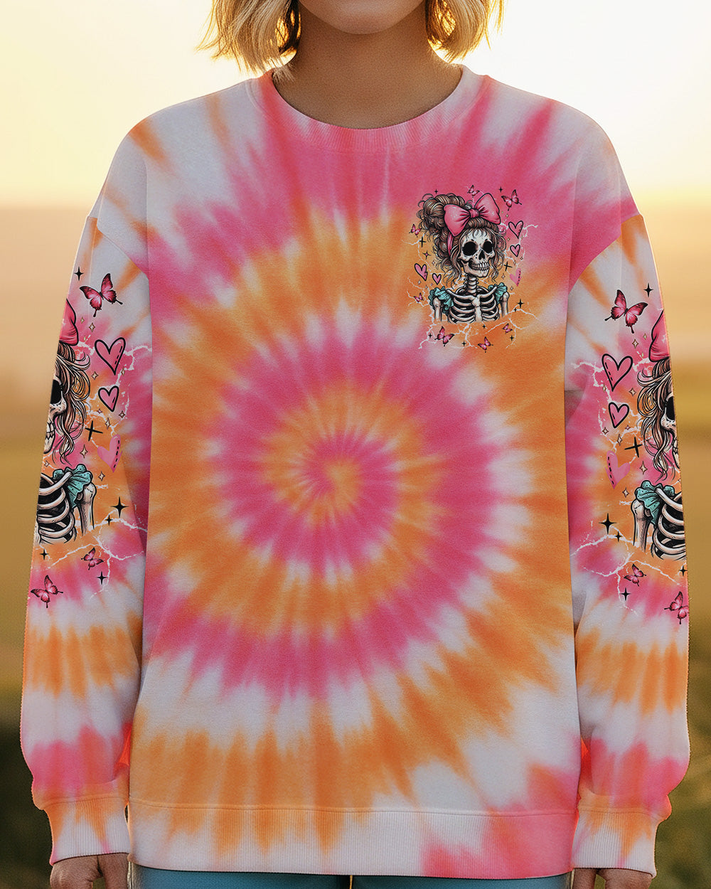 CUTE AS HELL MESSY BUN SKULL ALL OVER PRINT - TLNT1401262