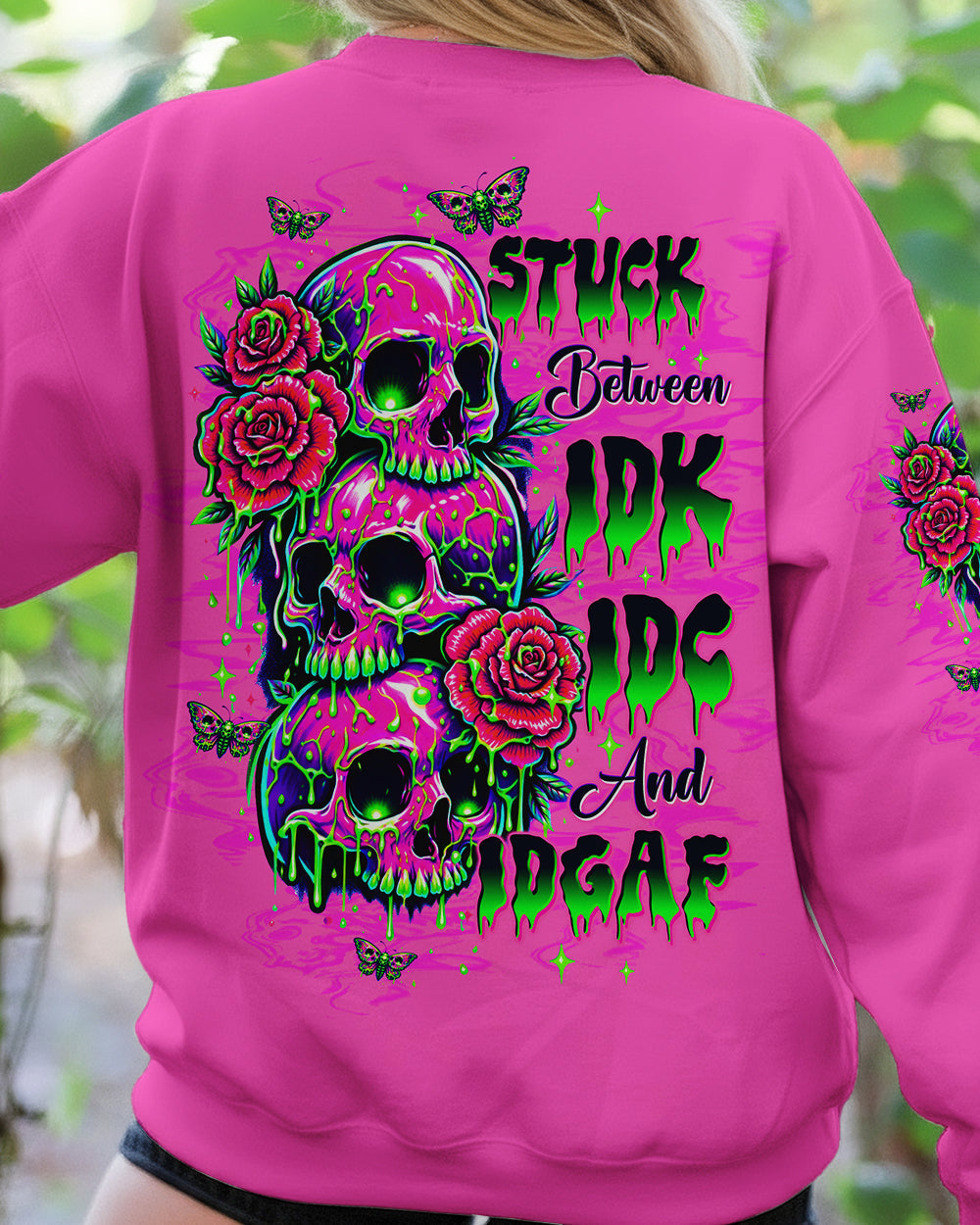 STUCK BETWEEN IDK IDC AND IDGAF SKULL ALL OVER PRINT -  TLTW0303261