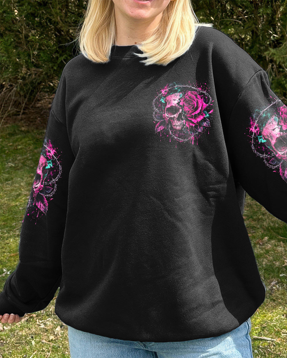KARMA IS ONLY A B IF YOU ARE ROSE SKULL ALL OVER PRINT - TLNO1103262